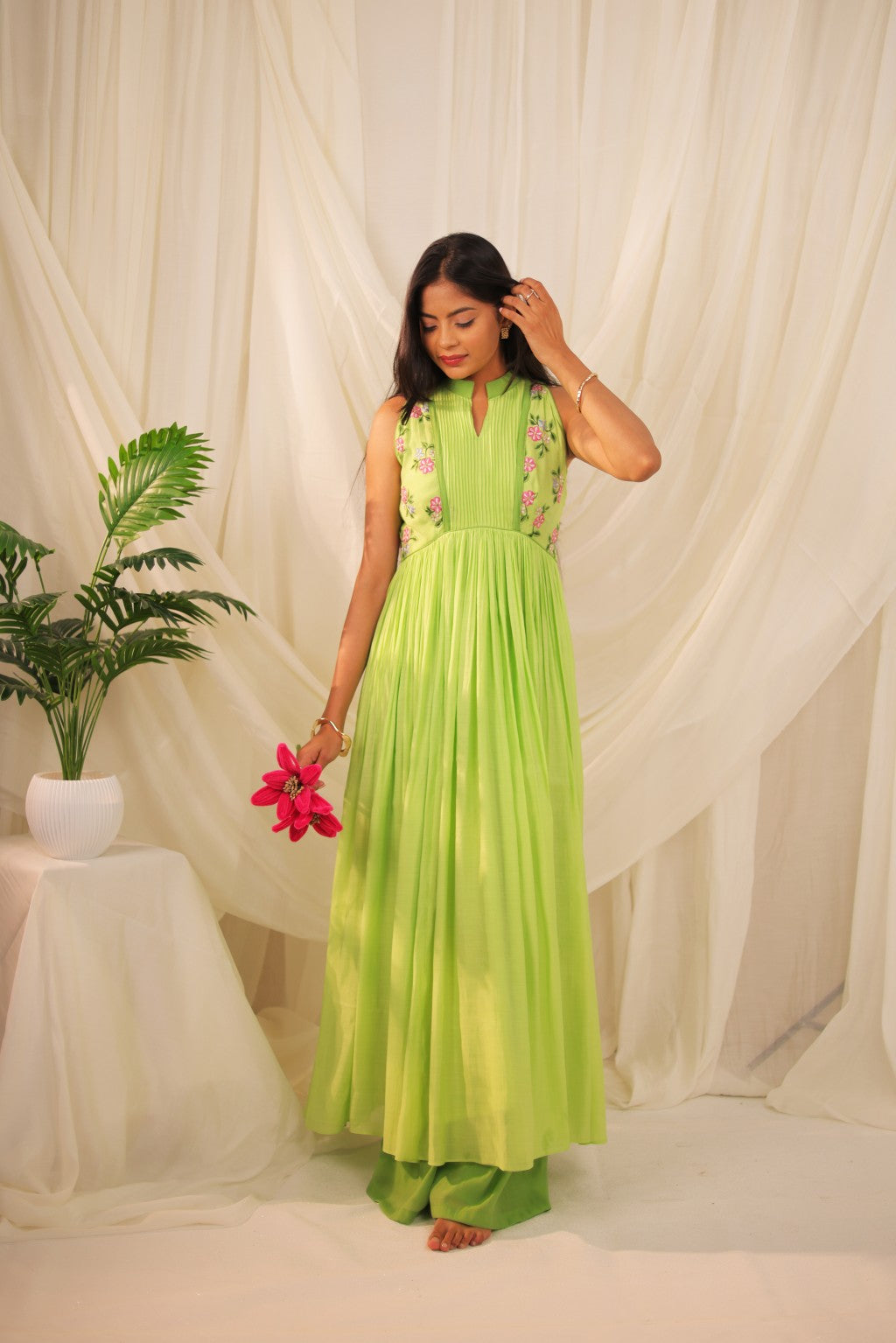 Lime Green Anarkali Set