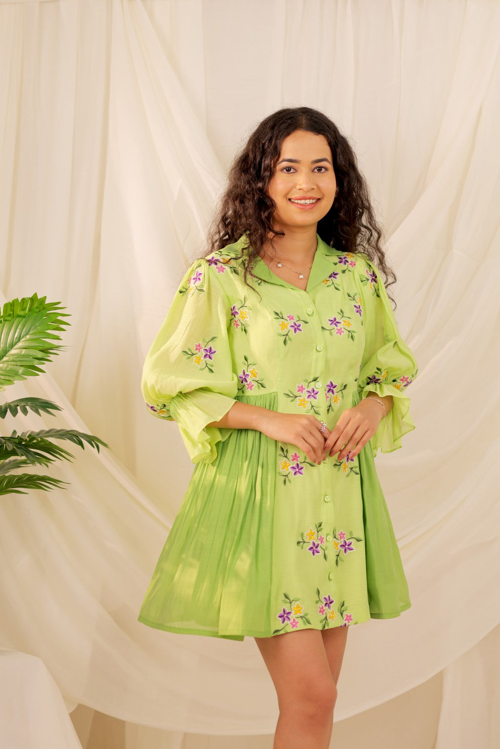 Lime Green Shirt Dress