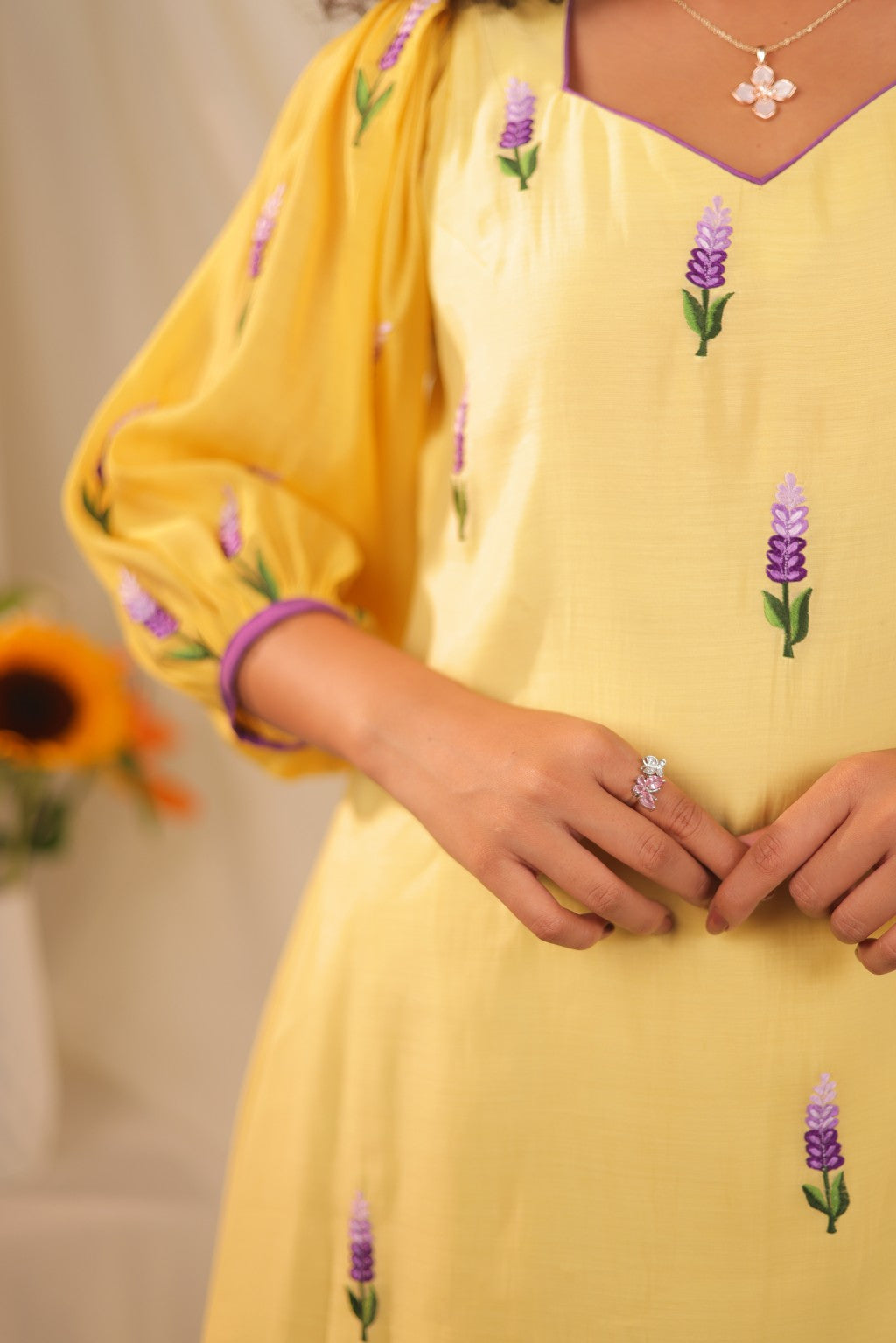 Yellow MulChanderi Co-ord Set