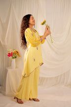 Yellow MulChanderi Co-ord Set