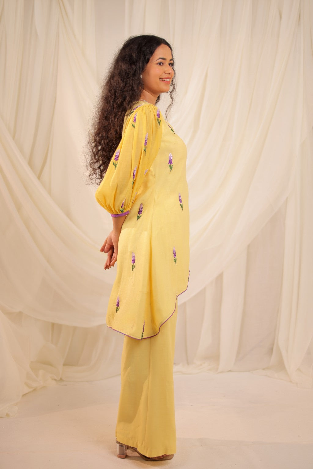 Yellow MulChanderi Co-ord Set