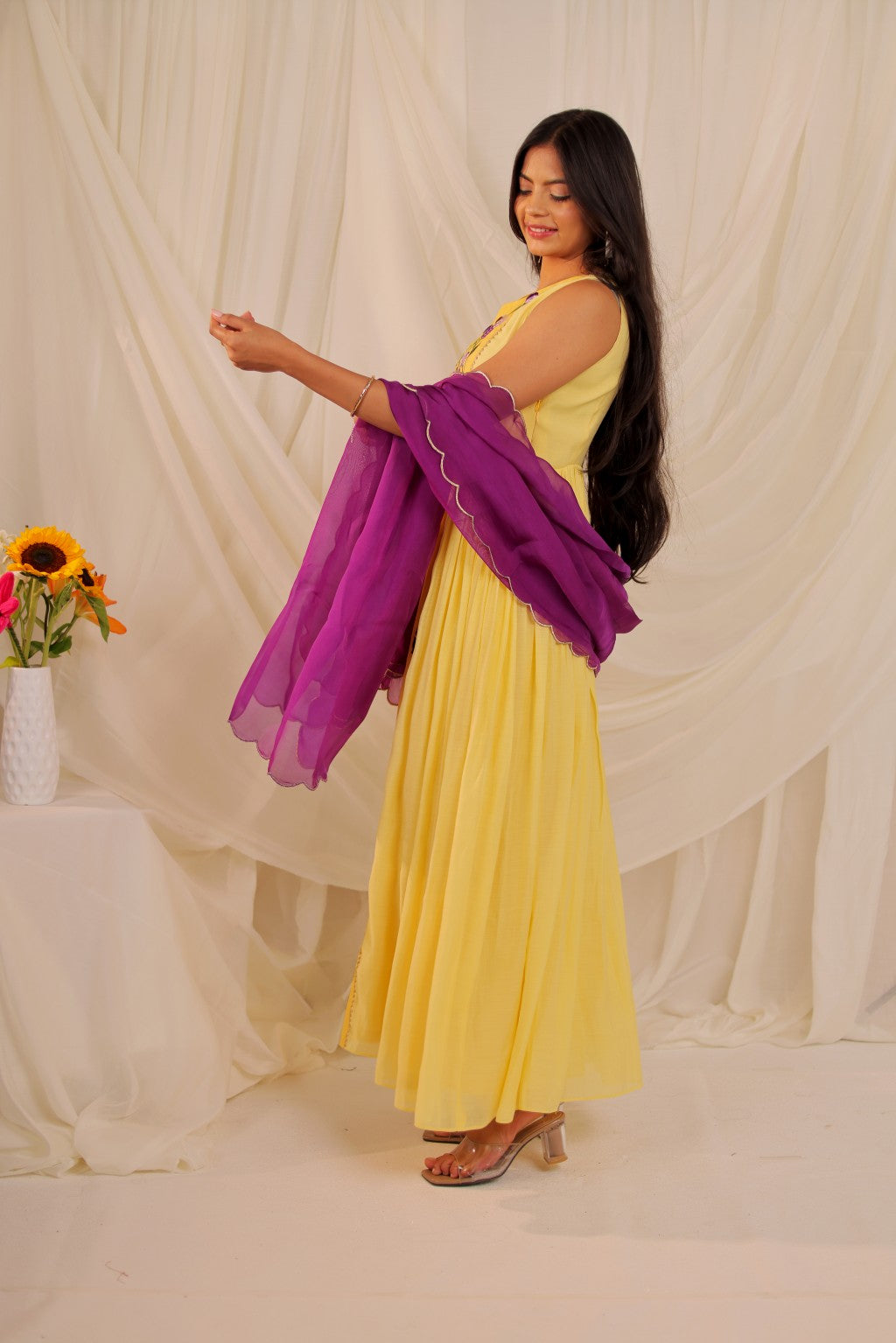 Yellow Anarkali Set