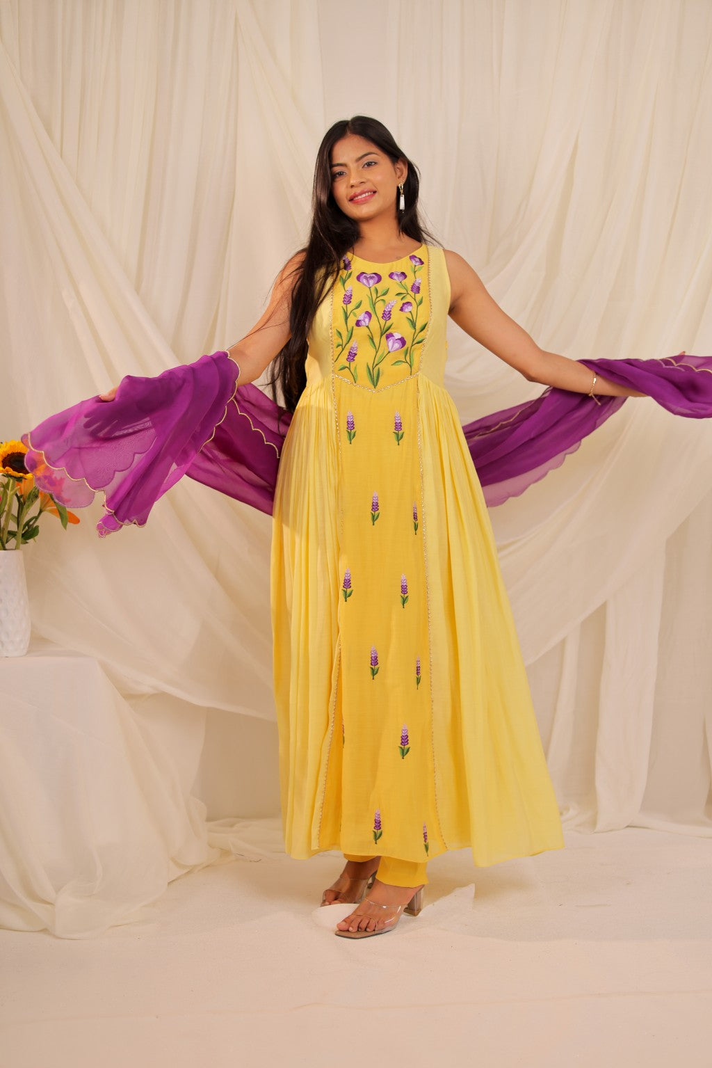 Yellow Anarkali Set