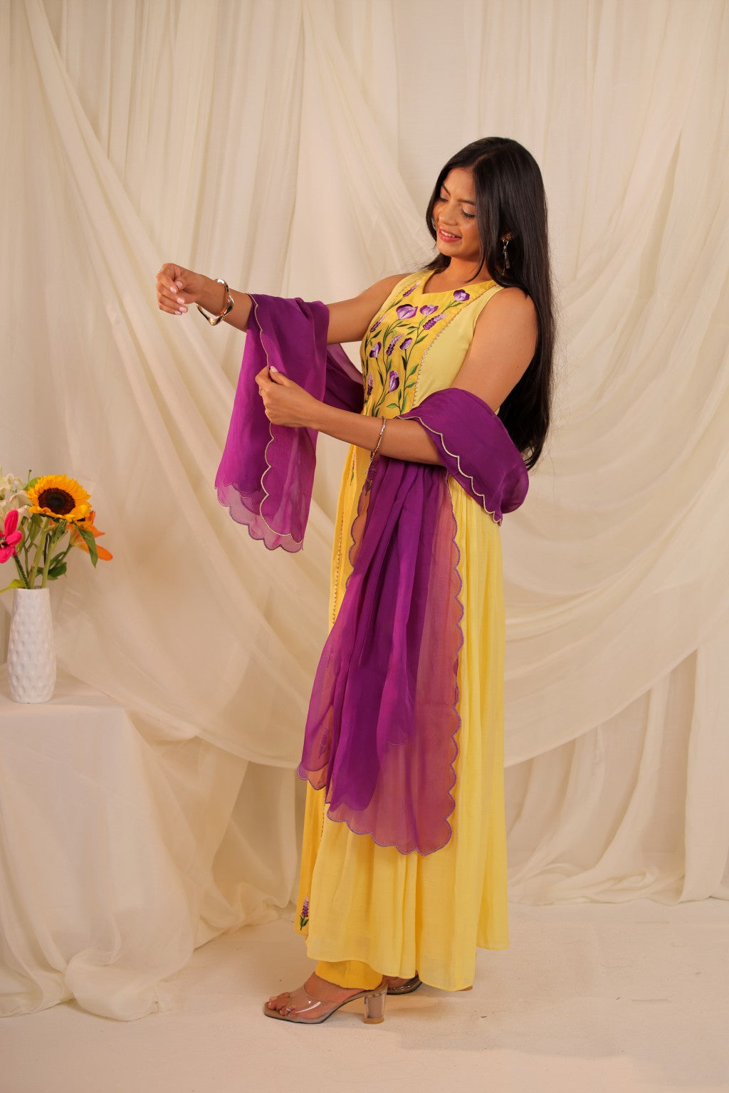 Yellow Anarkali Set