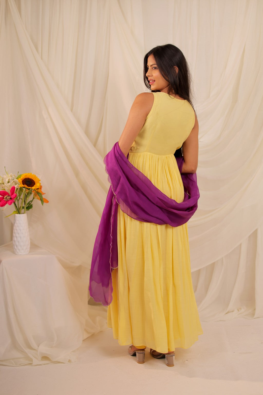 Yellow Anarkali Set
