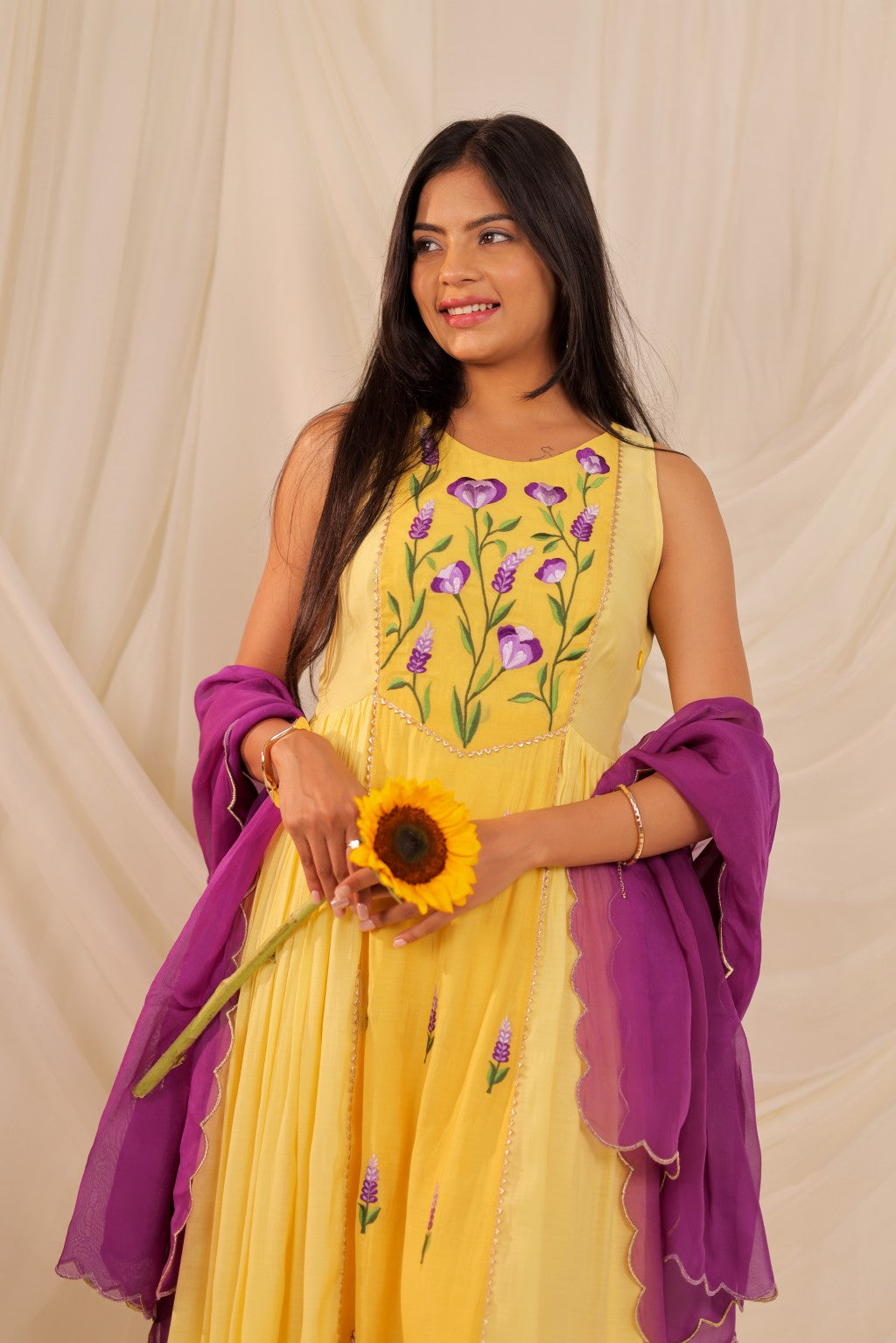 Yellow Anarkali Set