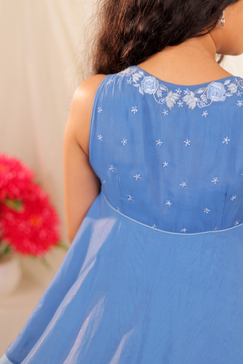Blue Layered Peplum Set