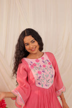 Rose Pink Anarkali Set