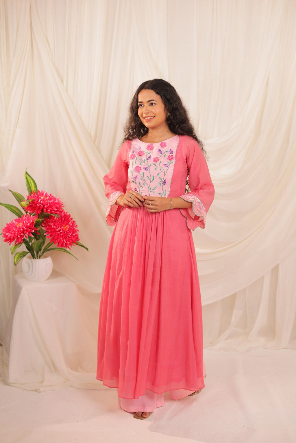 Rose Pink Anarkali Set