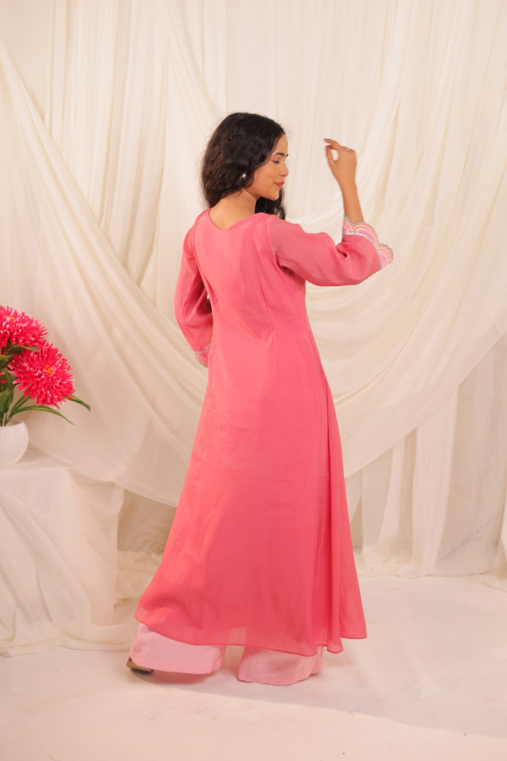 Rose Pink Anarkali Set