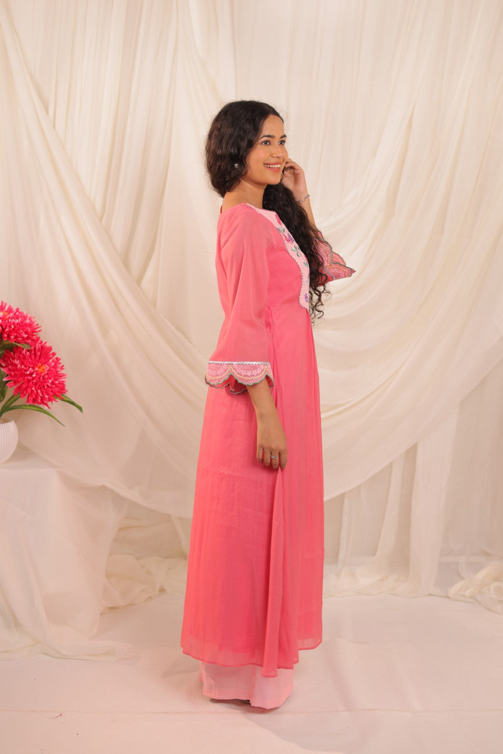 Rose Pink Anarkali Set