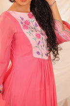Rose Pink Anarkali Set