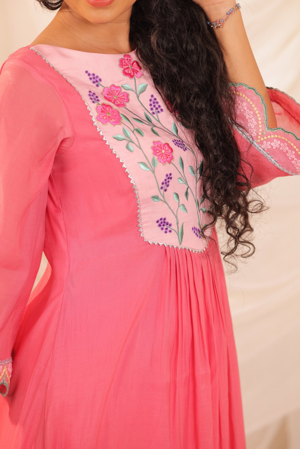 Rose Pink Anarkali Set