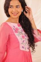 Rose Pink Anarkali Set