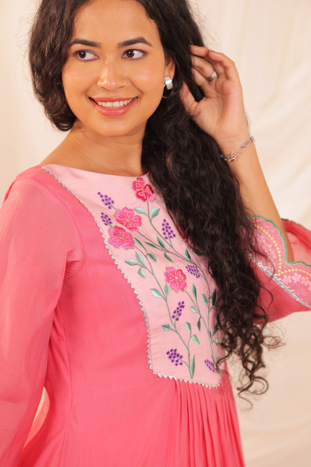 Rose Pink Anarkali Set