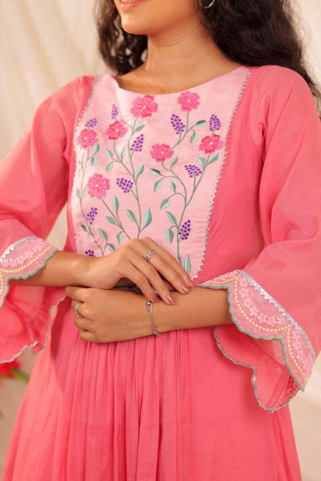 Rose Pink Anarkali Set