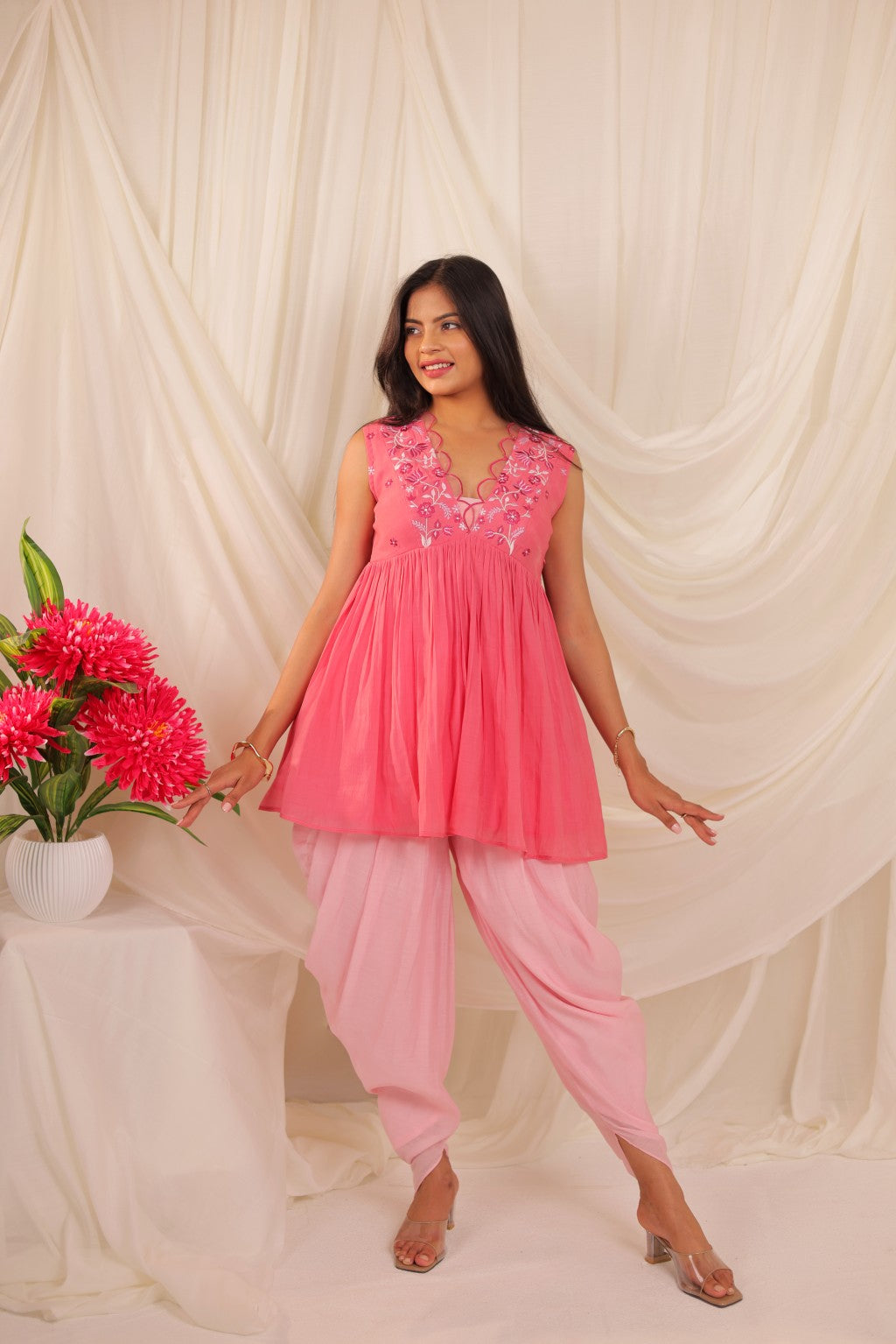 Pink Peplum Co-ord Set
