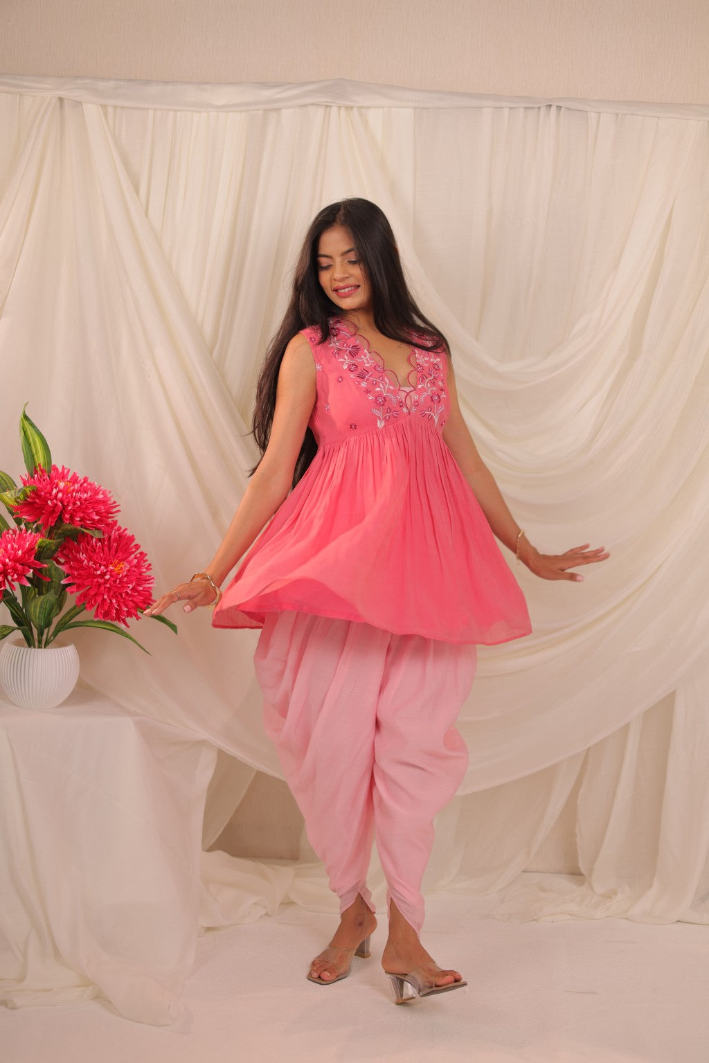 Pink Peplum Co-ord Set
