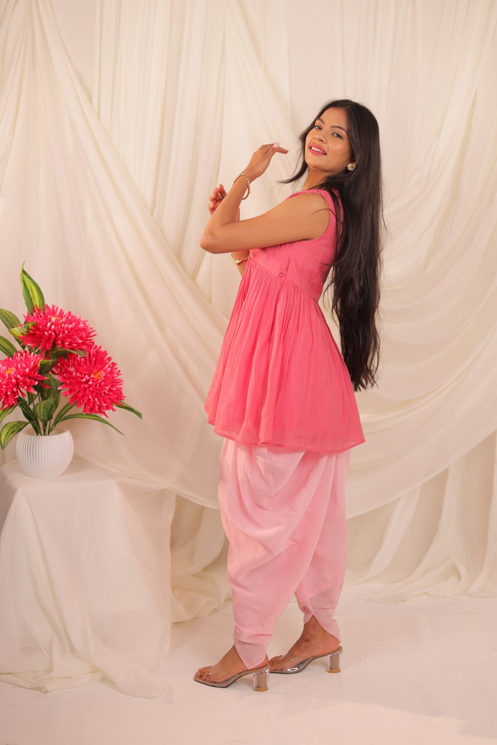 Pink Peplum Co-ord Set
