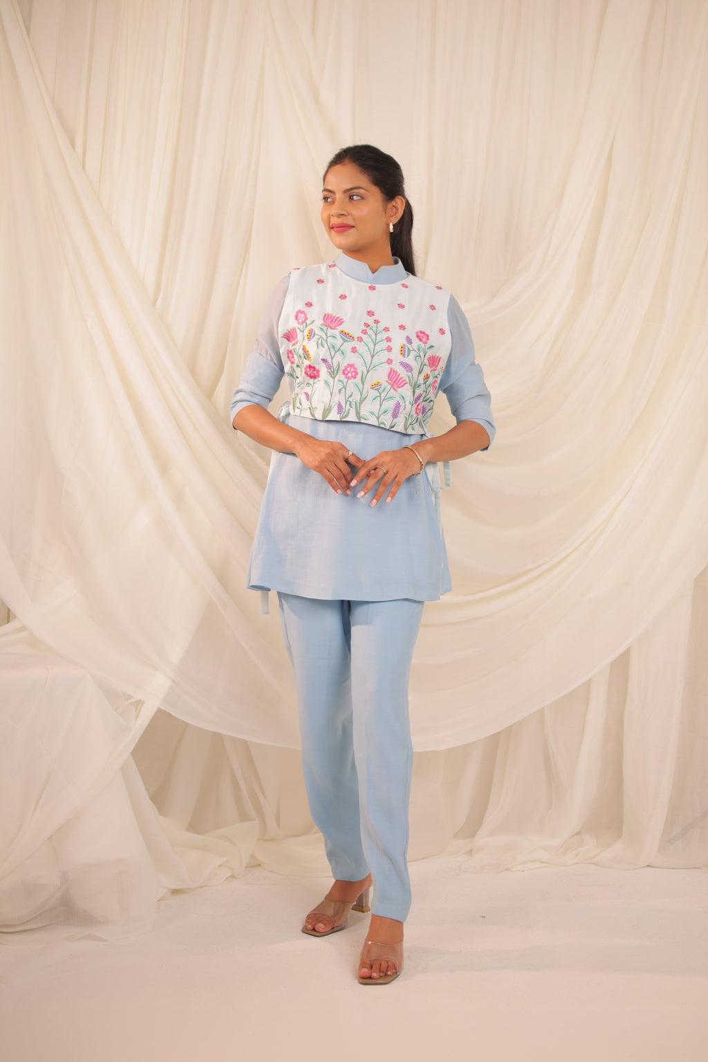 Powder Blue Peplum Set