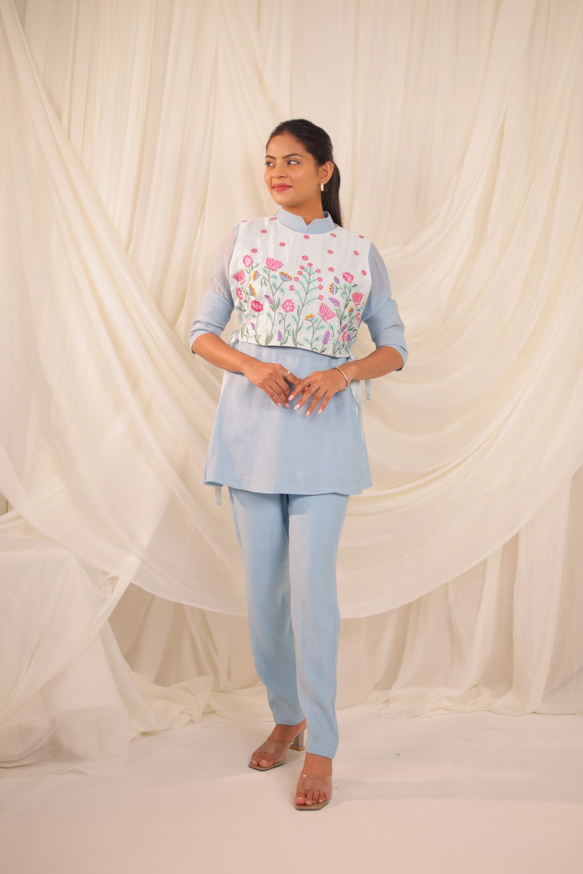 Powder Blue Peplum Set