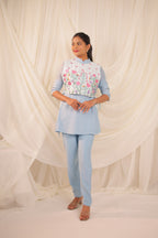 Powder Blue Peplum Set
