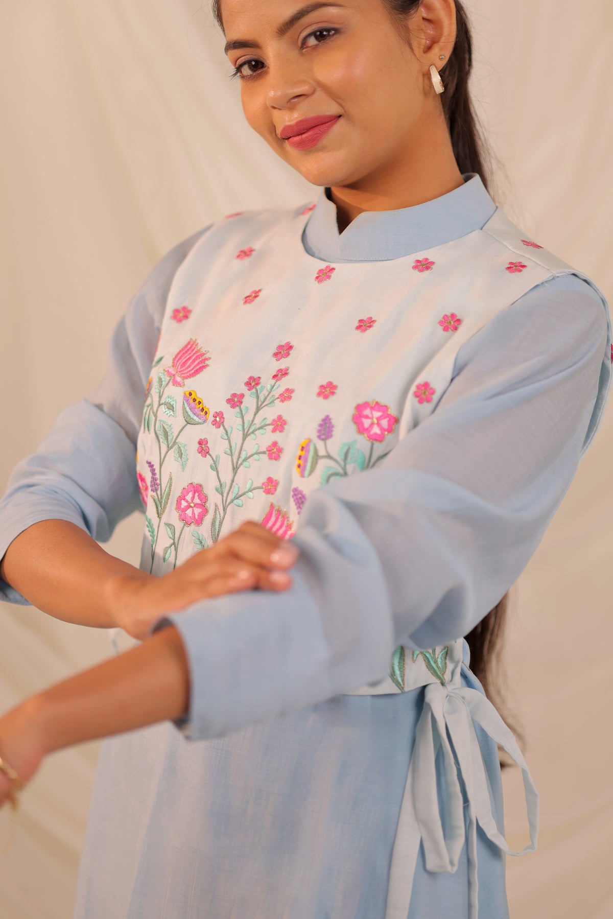 Powder Blue Peplum Set