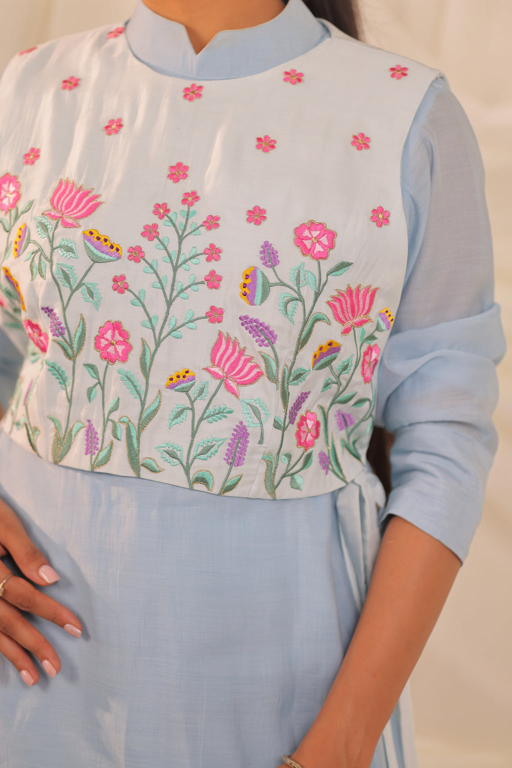 Powder Blue Peplum Set
